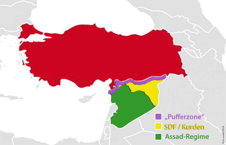 Eine Pufferzone entlang der „türkisch-syrischen Grenze“ kommt einer